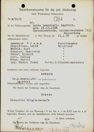 Weztlaff-Eggebert, Erika, Dr.
