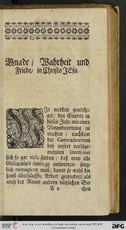 Gnade / Wahrheit und Friede / in Christo Jesu
