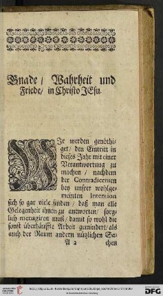Gnade / Wahrheit und Friede / in Christo Jesu