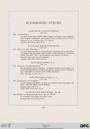 Gemälde, Stiche (Nr. 610-678)