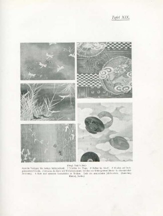 Tafel XIX. (Vergl. Text S. 254.) Gemalte Vorlagen für farbige Seidenweberei ...