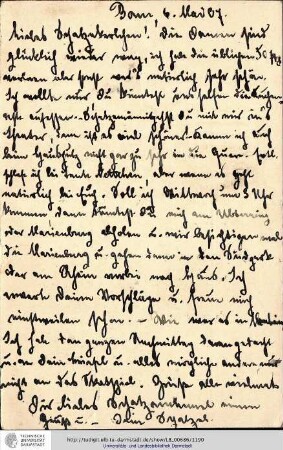 Postkarte vom 06.05.1907