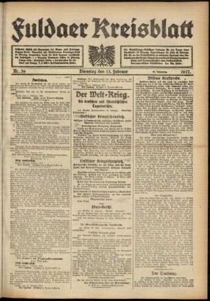 Ausgabe vom Dienstag, den 13. Februar 1917.