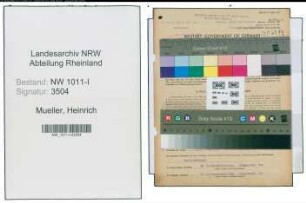 Entnazifizierung Heinrich Mueller , geb. 09.07.1894 (Schlosser)