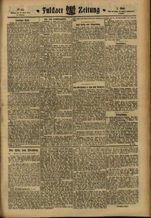 Zweite Ausgabe vom Montag, den 10. April 1911.