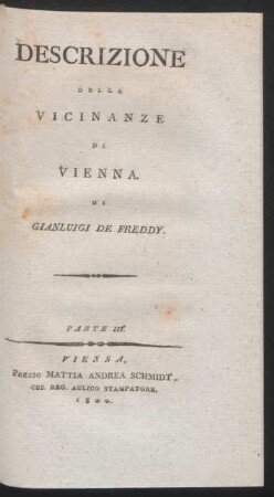 P. 3: Descrizione Della Città, Sobborghi, E Vicinanze Di Vienna