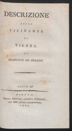 P. 3: Descrizione Della Città, Sobborghi, E Vicinanze Di Vienna