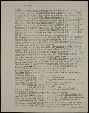 L.H.M. - meinen letzten brief von vor 14 tagen werden Sie...