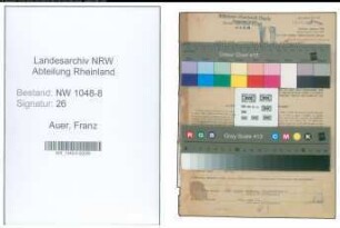 Entnazifizierung Franz Auer , geb. 03.04.1902 (Angestellter)