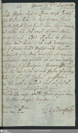 Nr. 50: Charitas Emilie Bernstorff an Erdmuthe Hess. Weimar, 07.05.1789.