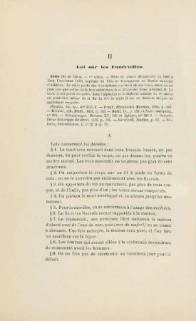 II. Loi sur les Funérailles