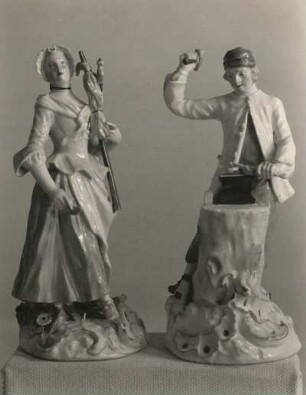 Spinnerin und Schmied, Meißner Porzellan, 2. Viertel 18. Jh.