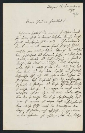 192r-193v, Brief: Tübingen 26. December 1874
