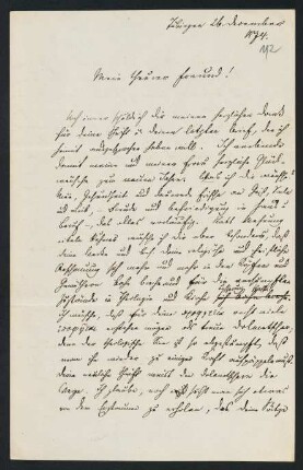 192r-193v, Brief: Tübingen 26. December 1874