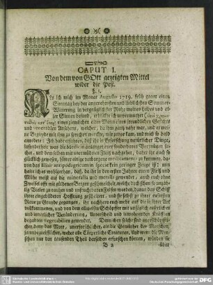 Caput I. Von dem von Gott gezeigten Mittel wider die Pest