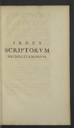 Index scriptorum Heineccianorum.