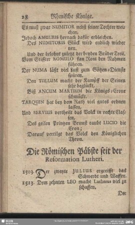 Die Römischen Päbste seit der Reformation Lutheri