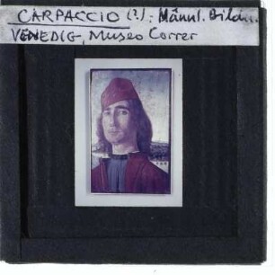 Carpaccio, Porträt eines Mannes mit rotem Hut