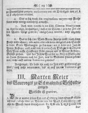 III. Marten Meier des Bauernvogts zu Schmalenbeck Beschuldigungen.