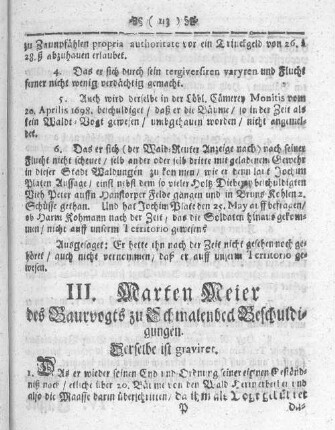 III. Marten Meier des Bauernvogts zu Schmalenbeck Beschuldigungen.