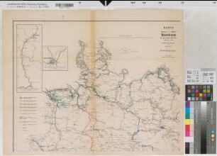 Deutschland Wasserstraßen Nordwestdeutschland mit Spezialkarte: Wasserstraßen um Metz und Straßburg 1894 1 : 200 000/1 000 000 49 x 63 Druck: Lithographisches Institut, Wilhelm Greve Berlin Viktor Kurs B Nr. 501a