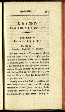 Erste Ordnung. Vermehrter Wille.