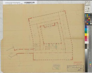 Erweiterung des Direktionsgebäudes Essen: Grundriß des 2. Obergeschosses, M. 1:100 Hgv, Sknr.: 1, Fanr.: 7, Bunr.: 24