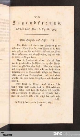 XVI. Stück. Am 16. April. 1799.