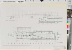 Münster (Münster) Hörsaalgebäude der Universität am Hindenburgplatz Blatt 8 Nordansicht mit Schnitten 1968 1 : 100 55 x 80 kol. Pause Staatshochbauamt für die Universität Münster 54.08