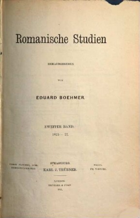 Romanische Studien, 2 = H. 6 - 9. 1875/77 (1877)