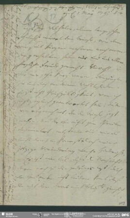 Eigenh. Brief von Johann Carl Fürchtegott Schlegel an August Wilhelm von Schlegel, Hannover, 01.05.1795