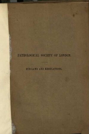 Transactions of the Pathological Society of London. 1,1. 1846/47 (1.Session)