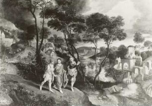Christus mit seinen Jüngern auf dem Wege nach Emmaus