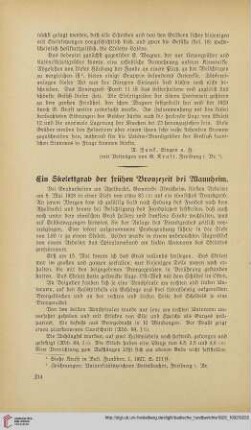 2: Ein Skelettgrab der frühen Bronzezeit bei Mannheim