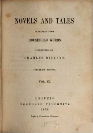 Novels and tales : reprinted from Household Words, 9. My lady Ludlow [u.a.]