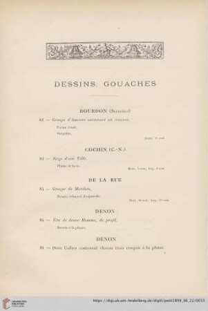 Dessins, Gouaches (Nr. 82 - 112)