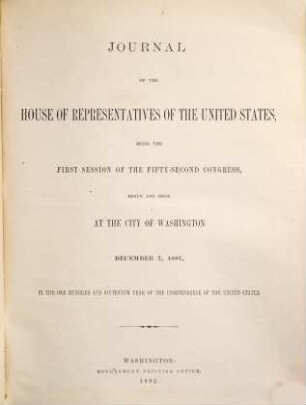 House documents. [433.] 1891/92 = Congress 52, Sess. 1