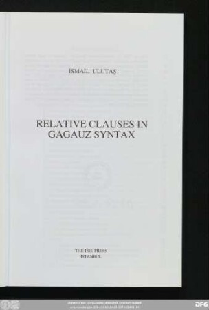 Relative clauses in Gagauz syntax