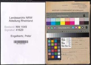 Entnazifizierung Peter Engelbertz , geb. 14.02.1898 (Gastwirt)