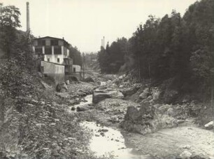 Langenhennersdorf. Beschädigte Pappenfabrik nach dem verheerenden Hochwasser 8./9. Juli 1927