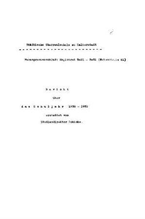1930/31: Bericht ... - 1930/31