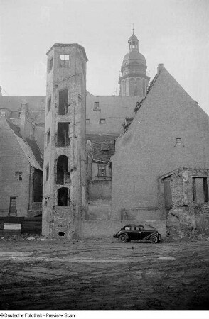 Hinterhofansicht eines Hauses