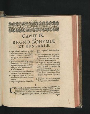 Caput IX. De Regno Bohemiae Et Hungariae.