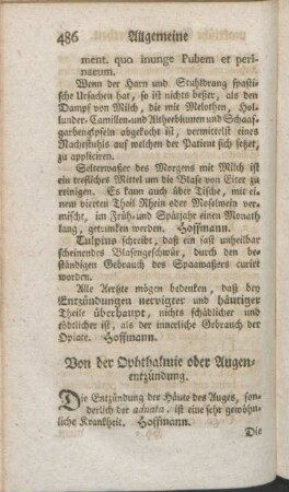Von der Ophthalmie oder Augenentzündung.