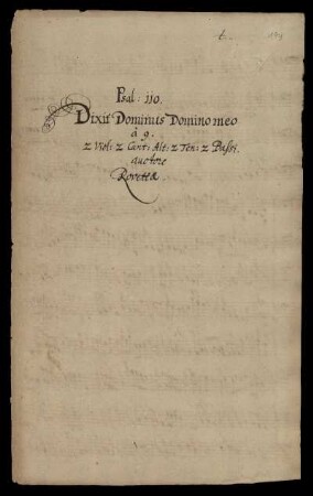 Dixit dominus : Stimmen