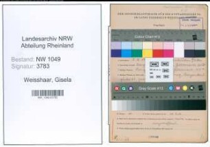 Entnazifizierung Gisela Weisshaar , geb. 07.07.1919 (Dolmetscherin)
