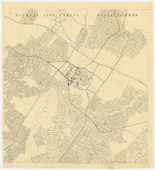 Olympisches Sportfeld mit Stadion, Athen: Lageplan 1:10000