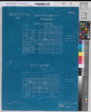 Verwaltungsgebäude der Reparaturwerkstätte Recklinghausen, Blatt 4: Balkenlage, M. 1:100 Hgv, Sknr.: 2, Fanr.: 9, Bunr.: 3