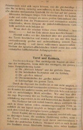 II. Kapitel. Tarot und Kabbala