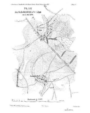 Karte: Plan 2. Plan des Gefechtsfeldes bei Lipa am 3. Juli 1866